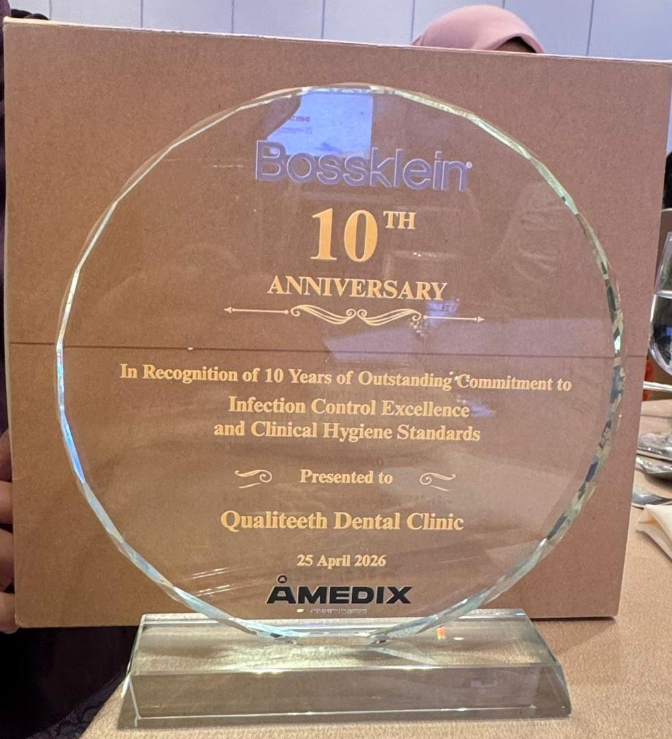 Amedix 10th Anniversary award recognising Qualiteeth for infection control excellence