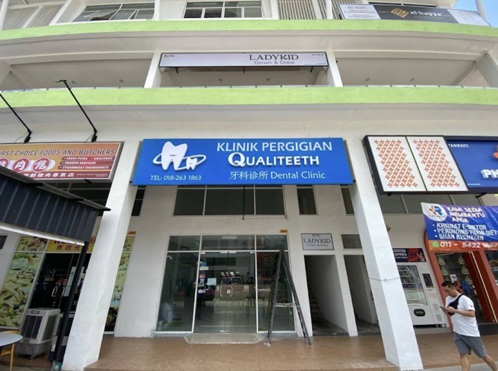 Qualiteeth Dental Clinic shopfront at Anggun City, Rawang
